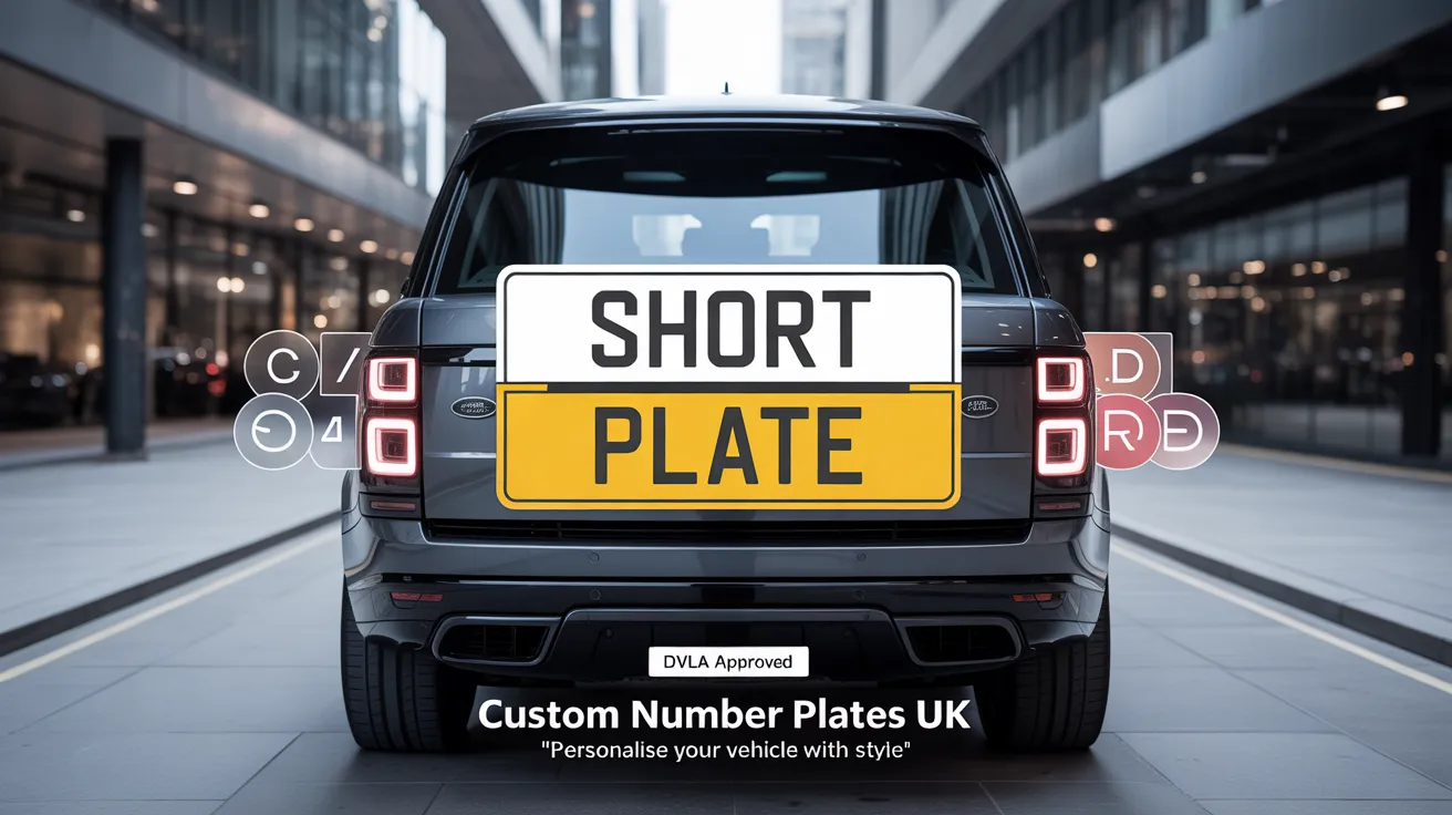 Luxury vehicle featuring premium Custom Number Plates with 4D raised lettering, showcasing personalized registration on a UK road-legal license plate.